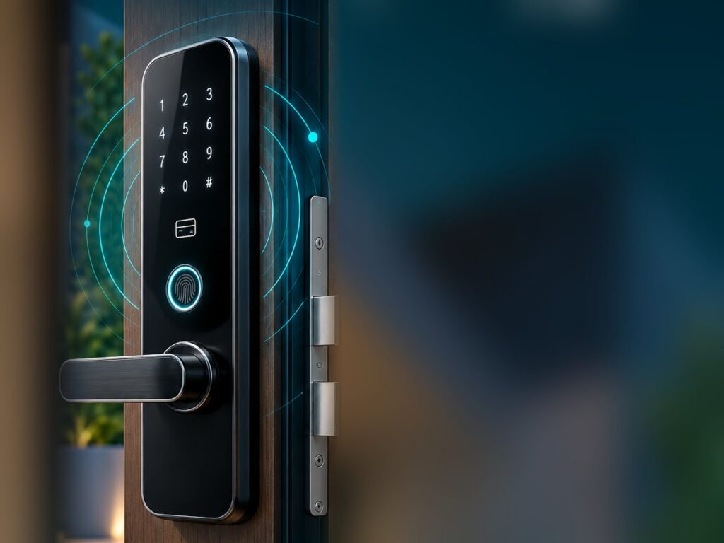قفل ذكي يفتح بالبصمة والرمز والبطاقة